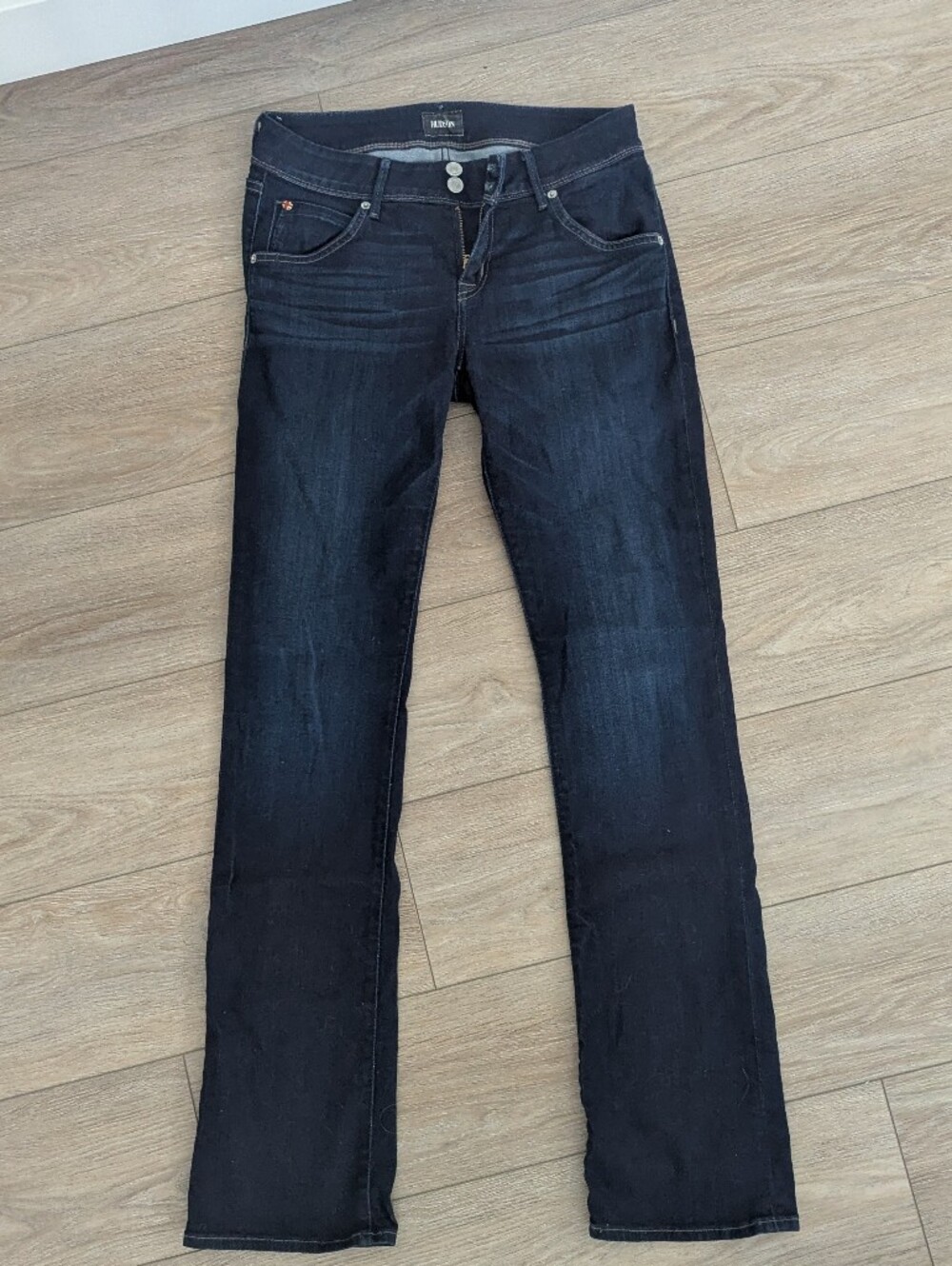 Hudson 34" inseam stretch Long Dark Wash Straight Leg Jeans